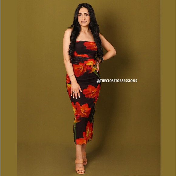 ZARA BLOGGER FAVE!!! Floral Print Dress NWT - Picture 14 of 16